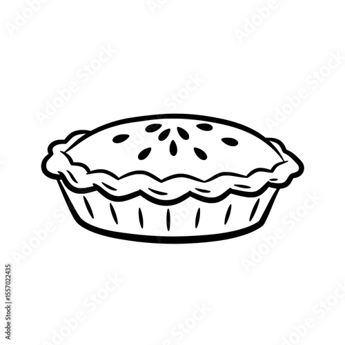 Homemade Pie: A tempting illustration showcases a beautifully crafted pie, perfect for culinary projects, food blogs, and recipe designs.