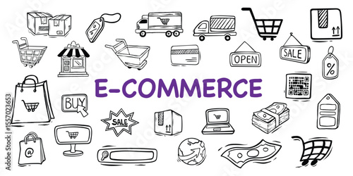 Web and e commerce hand drawn collections