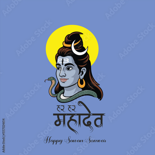 shivarathri  and savan somvar all type in hindi for celebrating Hindu lord shiva festival.loar shiva vector 