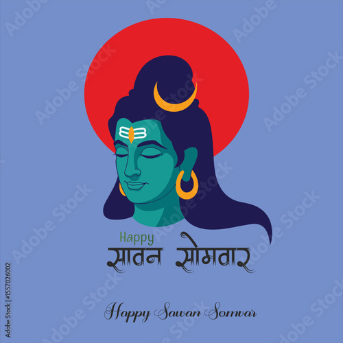 shivarathri  and savan somvar all type in hindi for celebrating Hindu lord shiva festival.loar shiva vector 