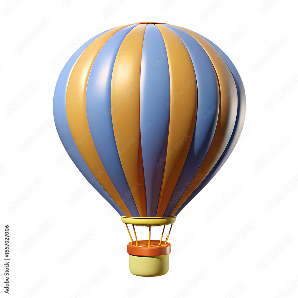 Obraz premium 3D Hot Air Balloon Isolated on Transparent Background