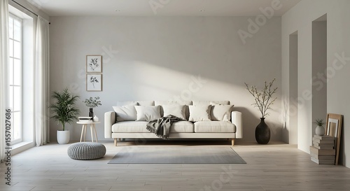 Serene Minimalist Living Room Interior Design Light, Airy, and Peaceful
