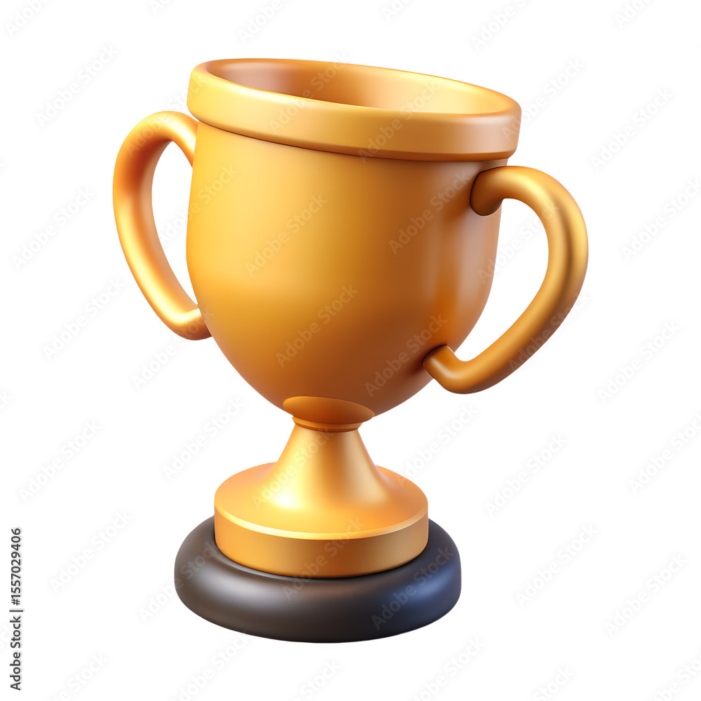3D Realistic Golden Trophy Cup Cartoon Illustration 3D Realistic Golden Trophy Cup Cartoon Illustration