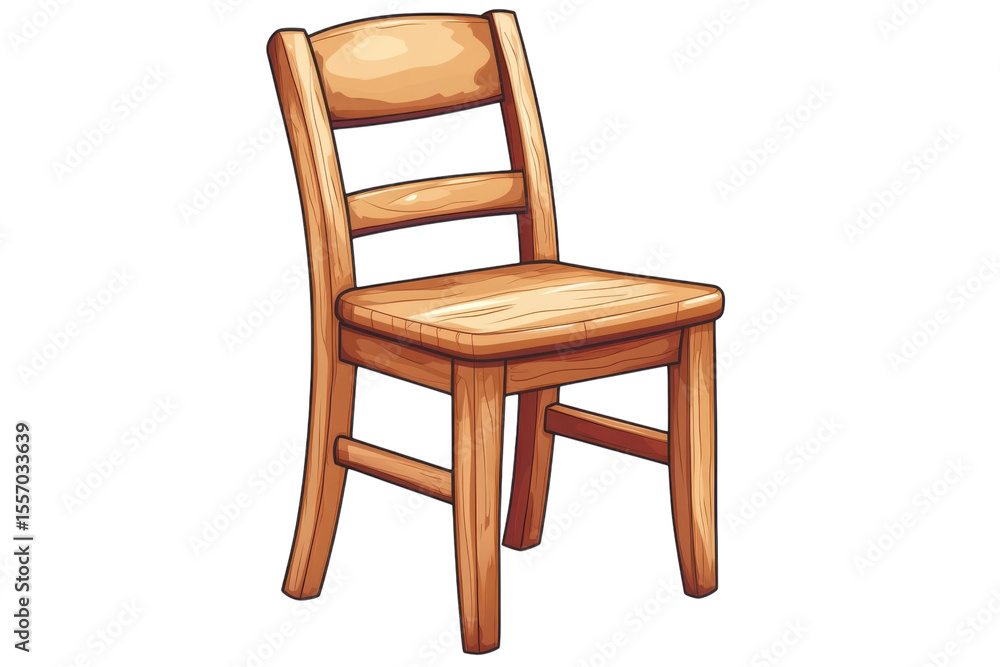 Rustic Charm Illustration of Wooden Chair Classic Furniture Piece for Dining Room Home Decor on transparent background Rustic Charm Illustration of Wooden Chair Classic Furniture Piece for Dining Room Home Decor on transparent background