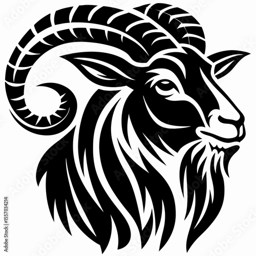 Wallpaper Mural Majestic Mountain Goat A Profile Illustration Torontodigital.ca