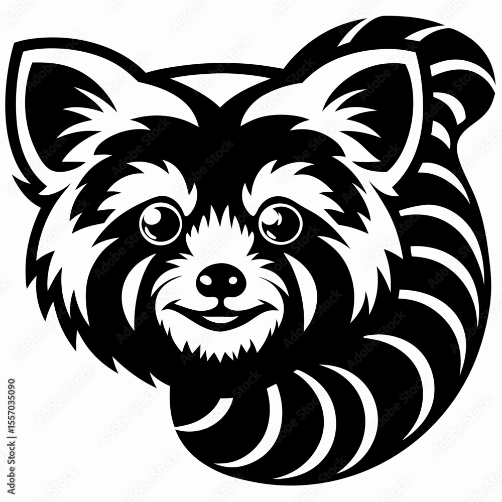 Fototapeta premium Adorable Red Panda Side Profile A Close-Up Vector Illustration