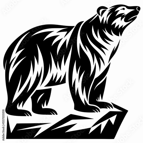 Wallpaper Mural Majestic Polar Bear Geometric Style Vector Illustration Torontodigital.ca