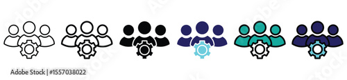 Teamwork and Management Icon Set – Multicolored Vector Symbols Representing Group Collaboration, Human Resources and Organizational Settings