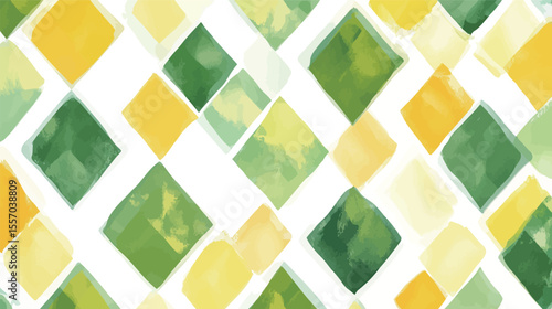 Dynamic gouache diamond grid pattern – colorful geometric background with hand-painted texture
