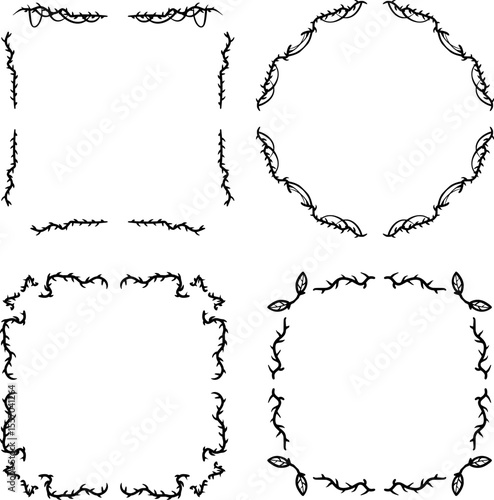 four thorny stem ornament frames