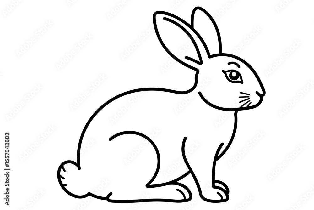 Cute Bunny Outline-Rabbit Illustration-Vector Drawing-Black and White Animal Clipart-Perfect for Coloring Pages-Kids Crafts-DIY Projects-Spring Decorations Cute Bunny Outline-Rabbit Illustration-Vector Drawing-Black and White Animal Clipart-Perfect for Coloring Pages-Kids Crafts-DIY Projects-Spring Decorations