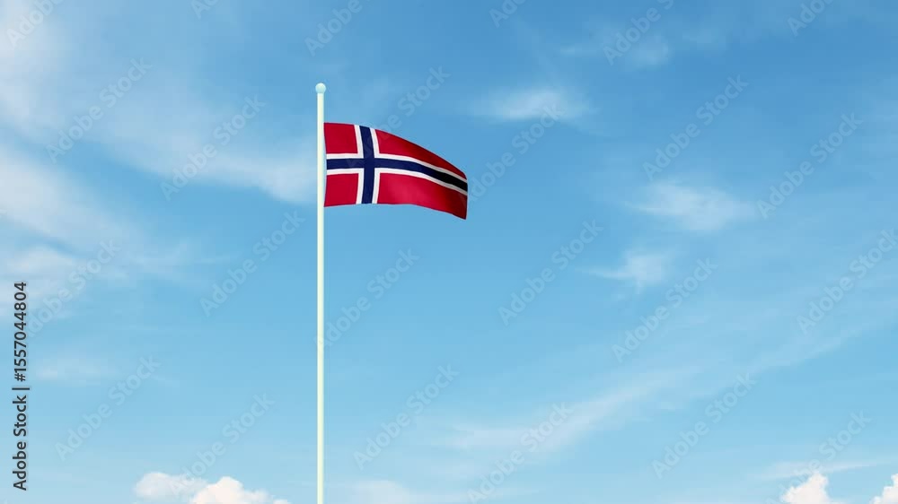 NORWAY flag. NORWAY flag video. Flag of NORWAY Waving in the wind, video, mp4, waving in the Sky, Green screen flag, national flag of the country. NORWAY flag. NORWAY flag video. Flag of NORWAY Waving in the wind, video, mp4, waving in the Sky, Green screen flag, national flag of the country.