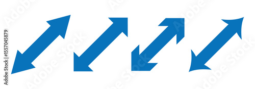 Dual sided arrow vector. Two way direction arrows. Right direction and left direction arrow icon vector. Exchange, swap, data transfer arrow. long double ended arrow vector design for website, app.