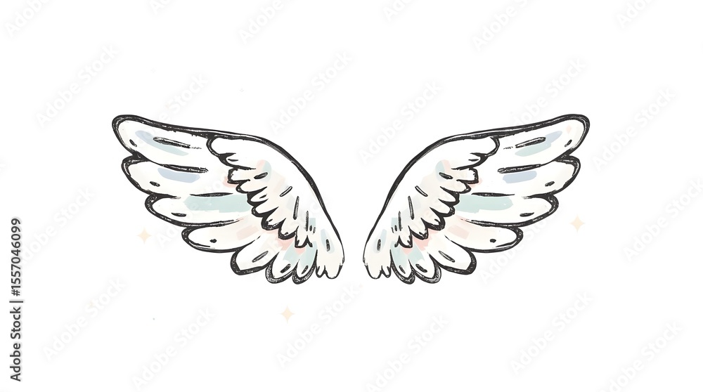 Obraz premium White Wing Drawing