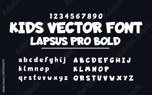 Kids Cartoon Display Typeface - Lapsus Pro Bold Vector

