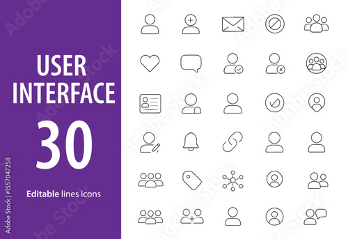 User Interface Line Icons, Button, Toggle, Slider, Menu, Pop-Up, Cursor, Scrollbar, Dropdown, and More , Editable Formats: AI, EPS, JPG, PNG , Ideal for Both Digital and Print Use