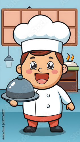 chef with a tray