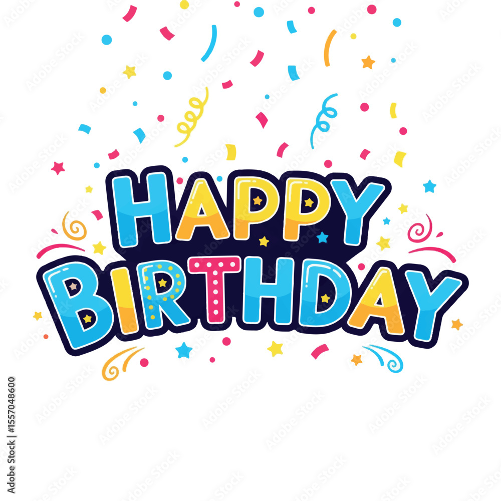 Fototapeta premium party, card, illustration, happy birthday, celebration, invitation, decoration, event, text, design, greeting, gift, abstract, balloon, anniversary, background, confetti, element, day, vector, happy,