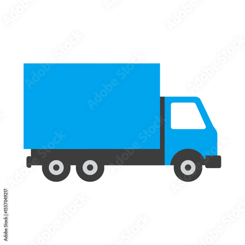 vector icon of a flat style cargo truck