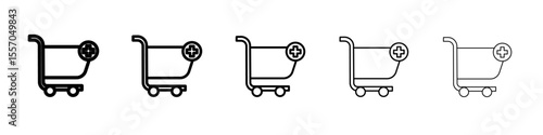 add to cart icon vector outline symbol or illustration