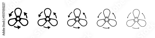 airscrew icon vector outline symbol or illustration