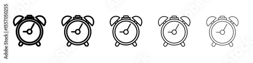 alarm clock icon vector outline symbol or illustration
