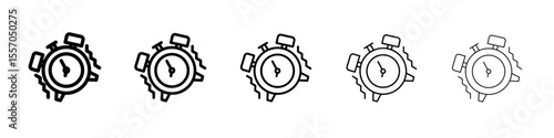 alarm icon vector outline symbol or illustration