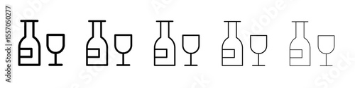 alcohol icon vector outline symbol or illustration