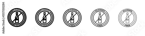 Alcohol free icon vector outline symbol or illustration
