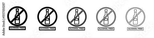 Alcohol free icon vector outline symbol or illustration