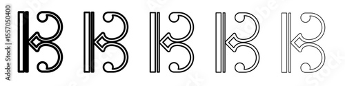 alto clef icon vector outline symbol or illustration