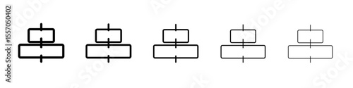 Alignment icon vector outline symbol or illustration