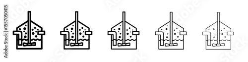 anaerobic digestion biomass icon vector outline symbol or illustration