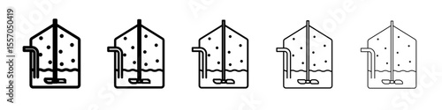 anaerobic digestion biomass icon vector outline symbol or illustration
