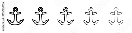 anchor icon vector outline symbol or illustration