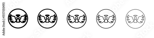 Angel icon vector outline symbol or illustration