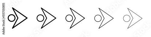 arrow icon vector outline symbol or illustration