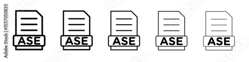 ASE File Document Icon vector outline symbol or illustration