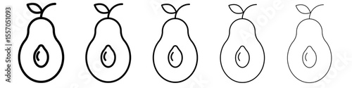 avocado icon vector outline symbol or illustration