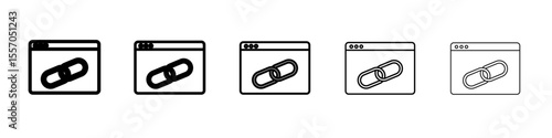 Backlink icon vector outline symbol or illustration
