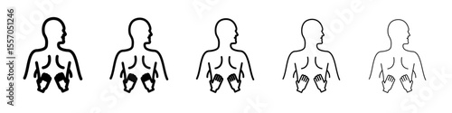 Back massage icon vector outline symbol or illustration