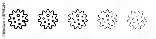 Bacteria icon vector outline symbol or illustration
