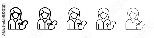 Babysitter icon vector outline symbol or illustration