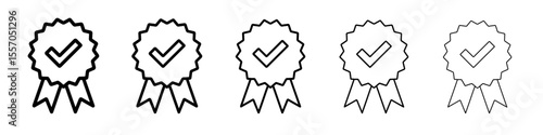 badge icon vector outline symbol or illustration