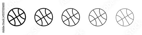 Basketball icon vector outline symbol or illustration