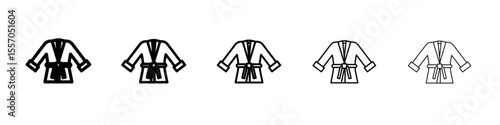bathrobe icon vector outline symbol or illustration