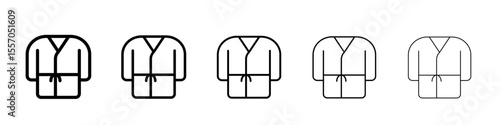 bathrobe icon vector outline symbol or illustration
