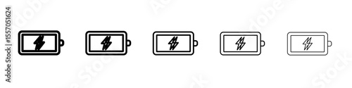 Battery fast charge icon vector outline symbol or illustration