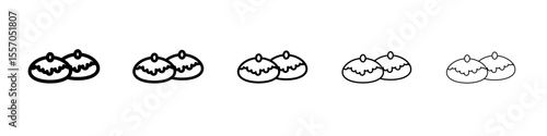 belgian buns icon vector outline symbol or illustration