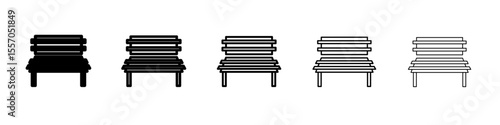 Bench icon vector outline symbol or illustration